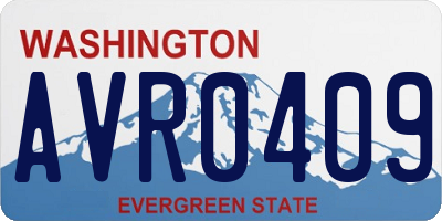 WA license plate AVR0409