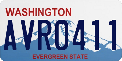 WA license plate AVR0411