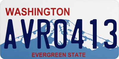 WA license plate AVR0413