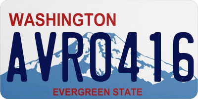 WA license plate AVR0416