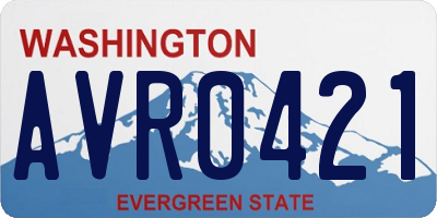 WA license plate AVR0421
