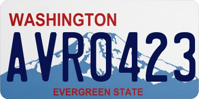 WA license plate AVR0423