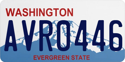 WA license plate AVR0446