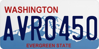 WA license plate AVR0450