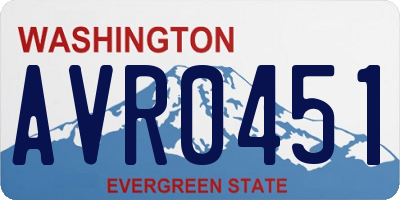 WA license plate AVR0451