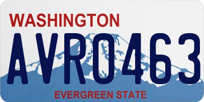 WA license plate AVR0463