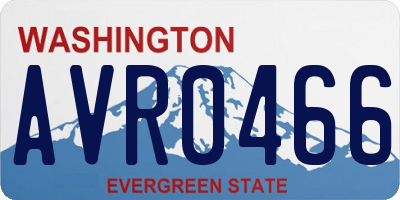 WA license plate AVR0466