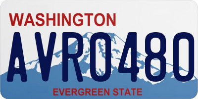 WA license plate AVR0480