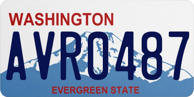 WA license plate AVR0487
