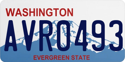 WA license plate AVR0493