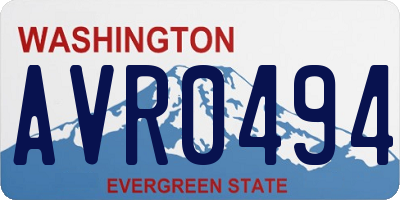 WA license plate AVR0494