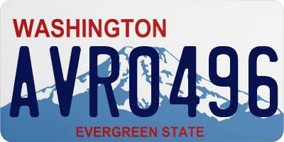 WA license plate AVR0496