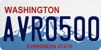 WA license plate AVR0500