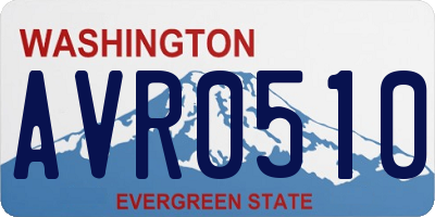 WA license plate AVR0510