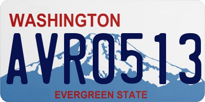 WA license plate AVR0513