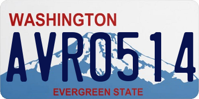 WA license plate AVR0514