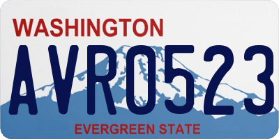 WA license plate AVR0523