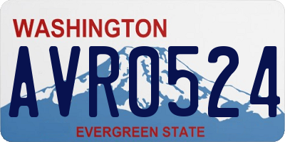 WA license plate AVR0524