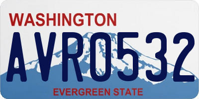 WA license plate AVR0532