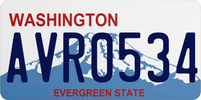 WA license plate AVR0534