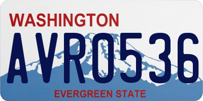 WA license plate AVR0536