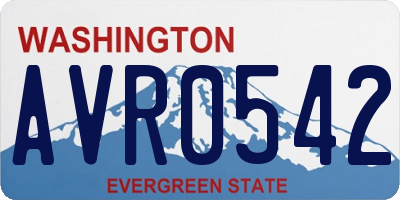 WA license plate AVR0542