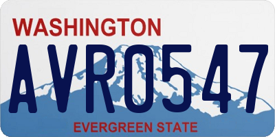WA license plate AVR0547