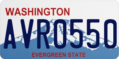 WA license plate AVR0550