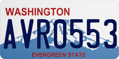 WA license plate AVR0553