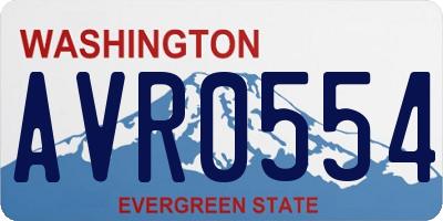 WA license plate AVR0554