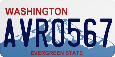 WA license plate AVR0567