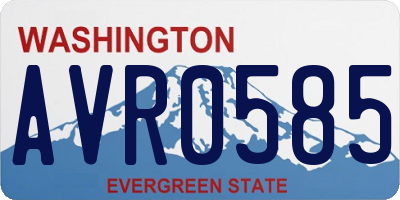WA license plate AVR0585