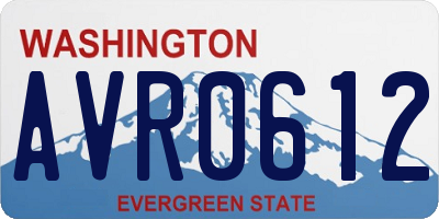 WA license plate AVR0612