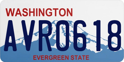 WA license plate AVR0618