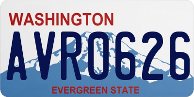 WA license plate AVR0626