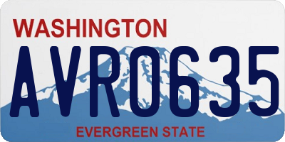 WA license plate AVR0635