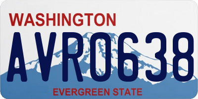 WA license plate AVR0638