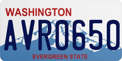 WA license plate AVR0650