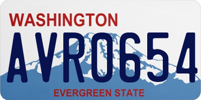 WA license plate AVR0654