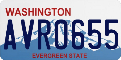 WA license plate AVR0655