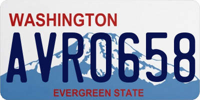WA license plate AVR0658