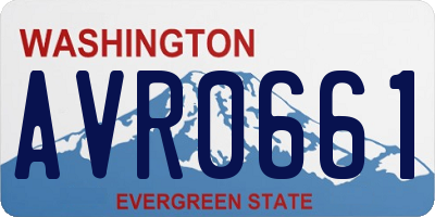 WA license plate AVR0661