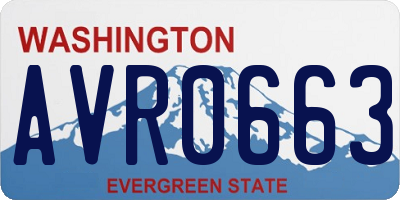 WA license plate AVR0663