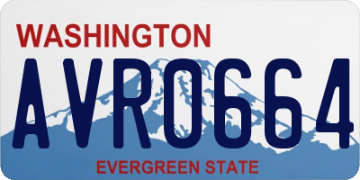 WA license plate AVR0664