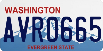 WA license plate AVR0665