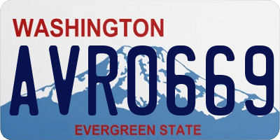 WA license plate AVR0669