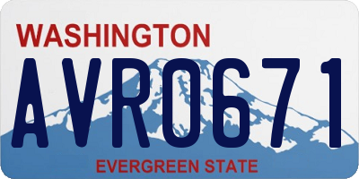 WA license plate AVR0671
