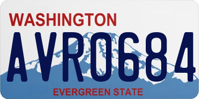 WA license plate AVR0684