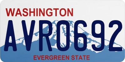 WA license plate AVR0692