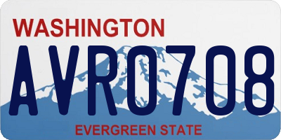 WA license plate AVR0708